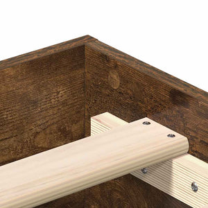 vidaXL Bed Frame without Mattress Smoked Oak 90x200 cm Engineered Wood