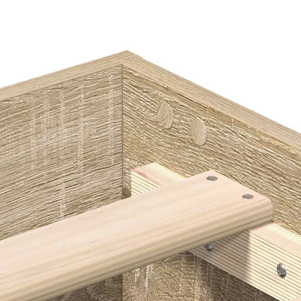 vidaXL Bed Frame without Mattress Sonoma Oak 140x190 cm Engineered Wood