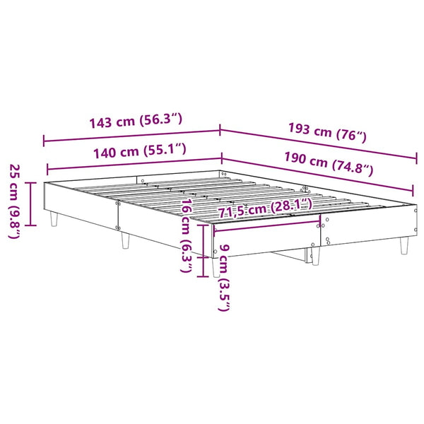 Bettgestell Altholz-Optik 140x190 cm