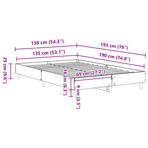 Bettgestell 135x190 cm Altholz-Optik