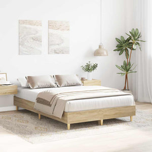 vidaXL Bed Frame without Mattress Sonoma Oak 120x190 cm Engineered Wood