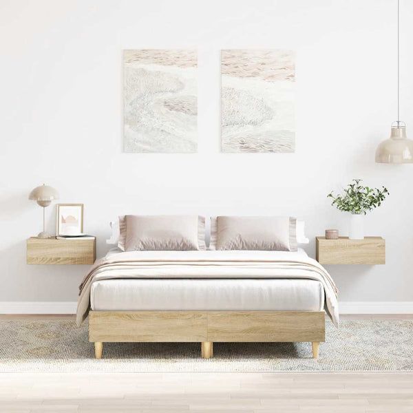 vidaXL Bed Frame without Mattress Sonoma Oak 120x190 cm Engineered Wood