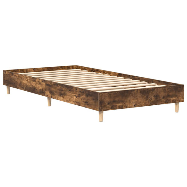 vidaXL Bed Frame without Mattress Smoked Oak 90x190 cm Engineered Wood