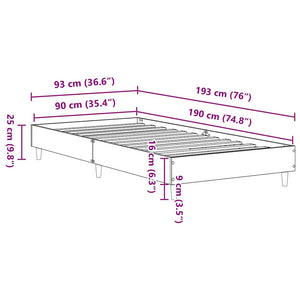 vidaXL Bed Frame without Mattress Smoked Oak 90x190 cm Engineered Wood