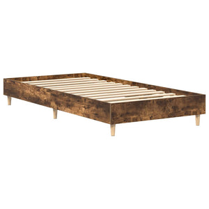 vidaXL Bed Frame without Mattress Smoked Oak 75x190 cm Engineered Wood
