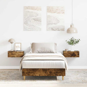vidaXL Bed Frame without Mattress Smoked Oak 75x190 cm Engineered Wood