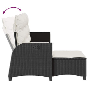 vidaXL 3-Piece Garden Sofa Set with Cushions L-Shaped Black Poly Rattan