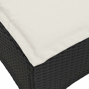 vidaXL 3-Piece Garden Sofa Set with Cushions L-Shaped Black Poly Rattan