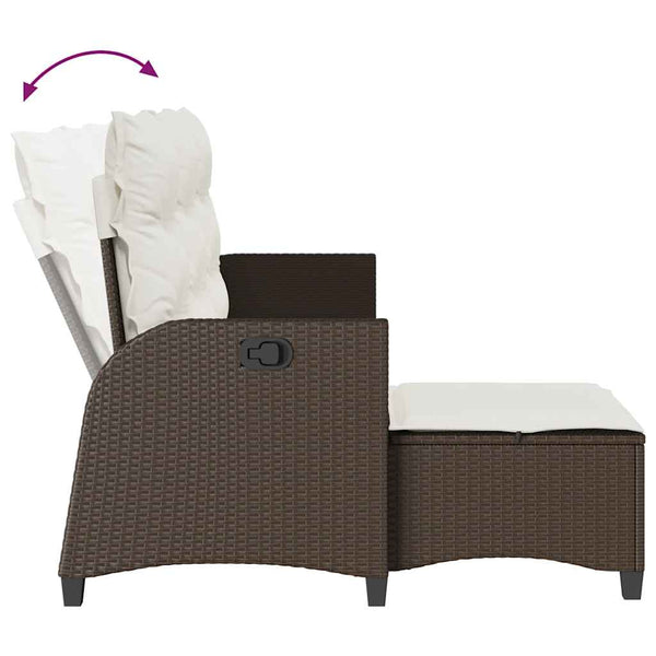 vidaXL 3-Piece L-Shaped Poly Rattan Garden Sofa Set with Cushions Brown