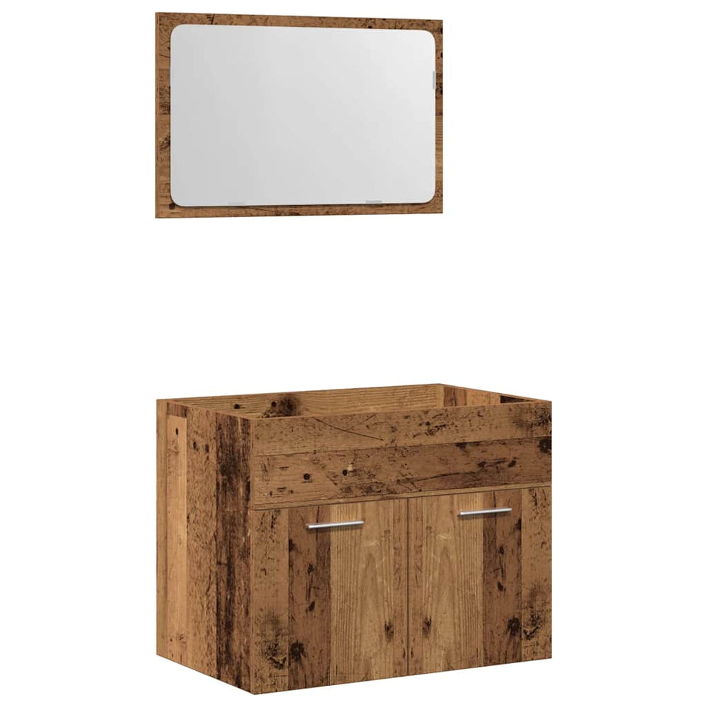 vidaXL 2-Piece Bathroom Furniture Set Reclaimed Wood Look Engineered Wood