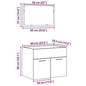 vidaXL 2-Piece Bathroom Furniture Set Artisan Oak Engineered Wood