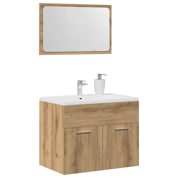 vidaXL 2-Piece Bathroom Furniture Set Artisan Oak Engineered Wood