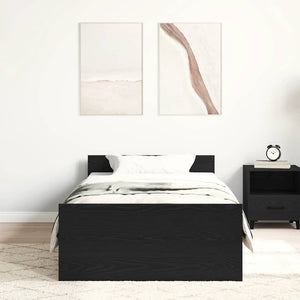 vidaXL Bed Frame without Mattress Black Oak Look 75x190 cm