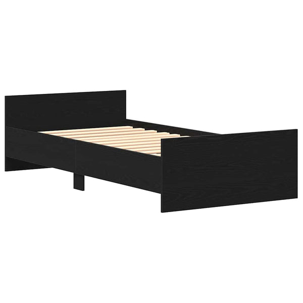 vidaXL Bed Frame without Mattress Black Oak Look 75x190 cm