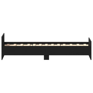 vidaXL Bed Frame without Mattress Black Oak Look 75x190 cm