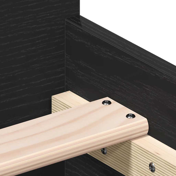 vidaXL Bed Frame without Mattress Black Oak Look 75x190 cm