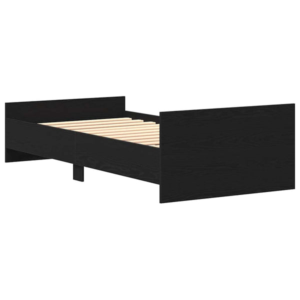 vidaXL Bed Frame without Mattress Black Oak Look 90x200 cm