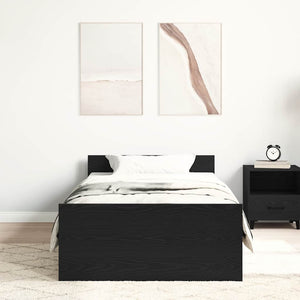 vidaXL Bed Frame without Mattress Black Oak Look 100x200 cm