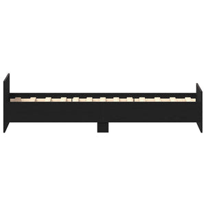 vidaXL Bed Frame without Mattress Black Oak Look 100x200 cm