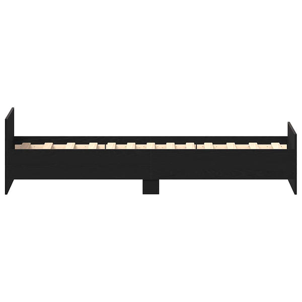 vidaXL Bed Frame without Mattress Black Oak Look 100x200 cm