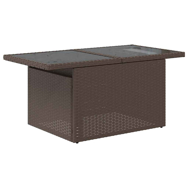 vidaXL 5-piece Garden Sofa Set with Cushions Brown Poly Rattan Acacia