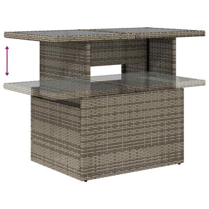 vidaXL 5-piece Garden Sofa Set with Cushions Grey Poly Rattan