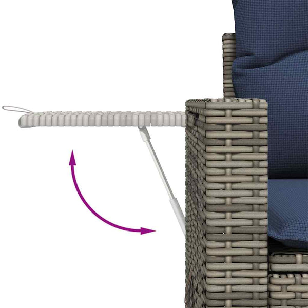 vidaXL 5-piece Garden Sofa Set with Cushions Grey Poly Rattan