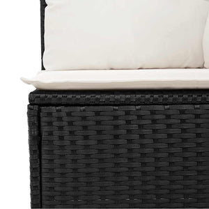 vidaXL 10-piece Garden Sofa Set with Cushions Black Poly Rattan