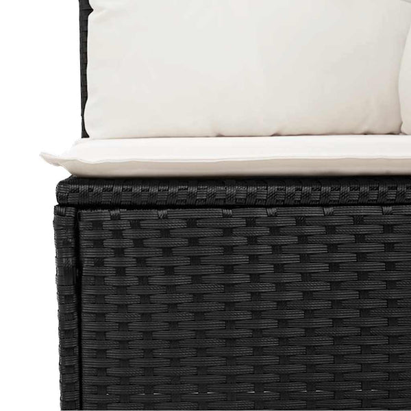 vidaXL 10-piece Garden Sofa Set with Cushions Black Poly Rattan