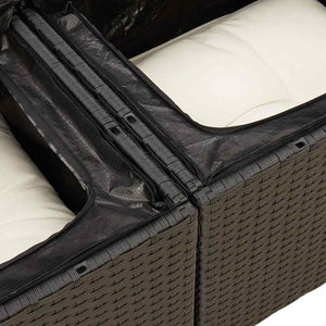 vidaXL 10-piece Garden Sofa Set with Cushions Black Poly Rattan