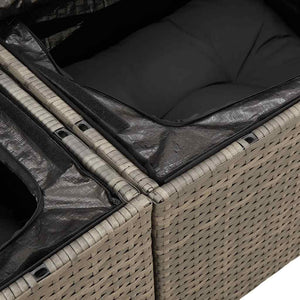vidaXL 10-piece Garden Sofa Set with Cushions Grey Poly Rattan Acacia