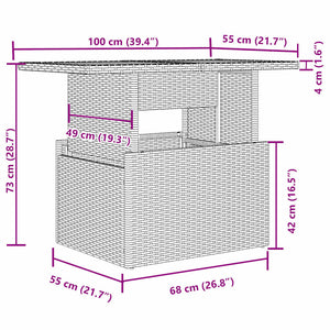 vidaXL 10-piece Garden Sofa Set with Cushions Grey Poly Rattan Acacia