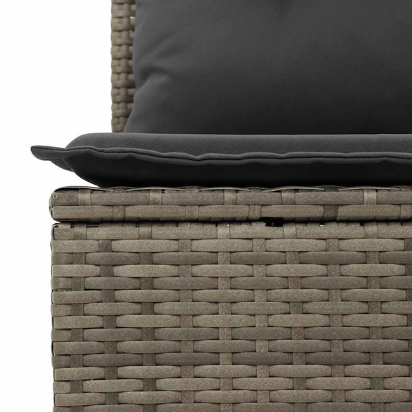 vidaXL 11-pc. Garden Sofa Set with Cushions Grey Poly Rattan Acacia