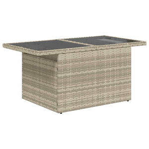 vidaXL 7-piece Garden Sofa Set with Cushions Light Grey Poly Rattan