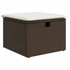 vidaXL 7-Piece Garden Sofa Set with Cushions Brown Poly Rattan
