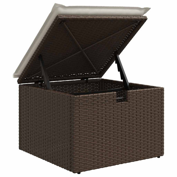 vidaXL 7-Piece Garden Sofa Set with Cushions Brown Poly Rattan