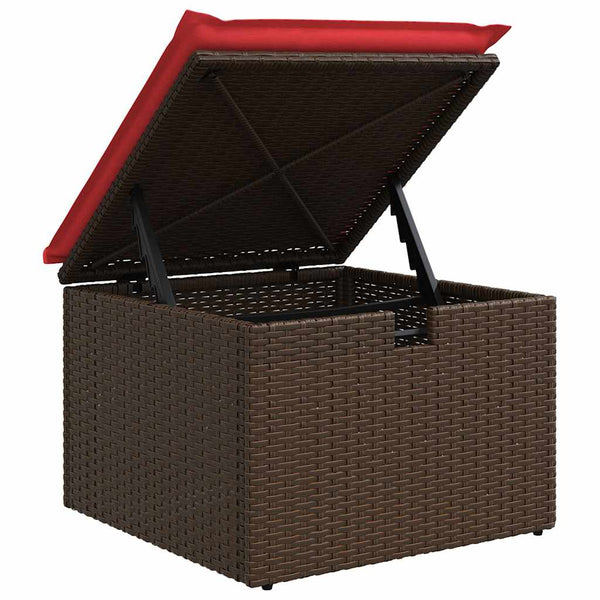 vidaXL 7-Piece Garden Sofa Set with Cushions Brown Poly Rattan