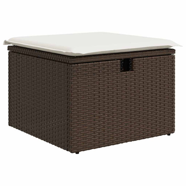 6-tlg. Garten Sofagarnitur Braun Poly Rattan