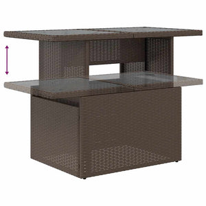 6-tlg. Garten Sofagarnitur Braun Poly Rattan