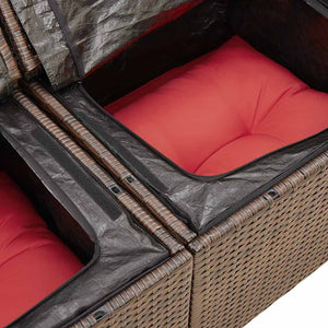 6-tlg. Garten Sofagarnitur Braun Poly Rattan