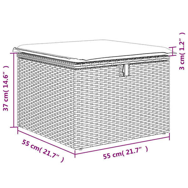 6-tlg. Garten Sofagarnitur Braun Poly Rattan