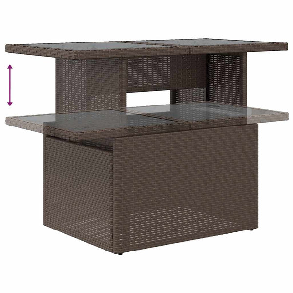 6-tlg. Garten Sofagarnitur Braun Poly Rattan