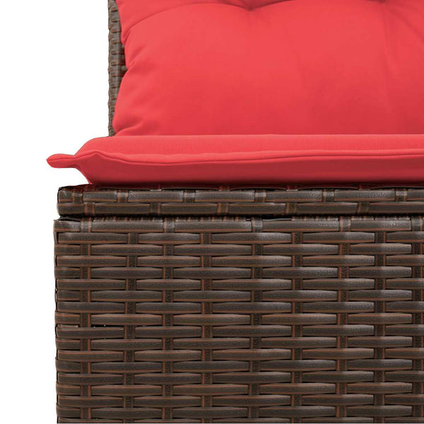 6-tlg. Garten Sofagarnitur Braun Poly Rattan