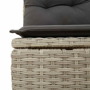vidaXL 8-piece Garden Sofa Set with Cushions Light Grey Poly Rattan