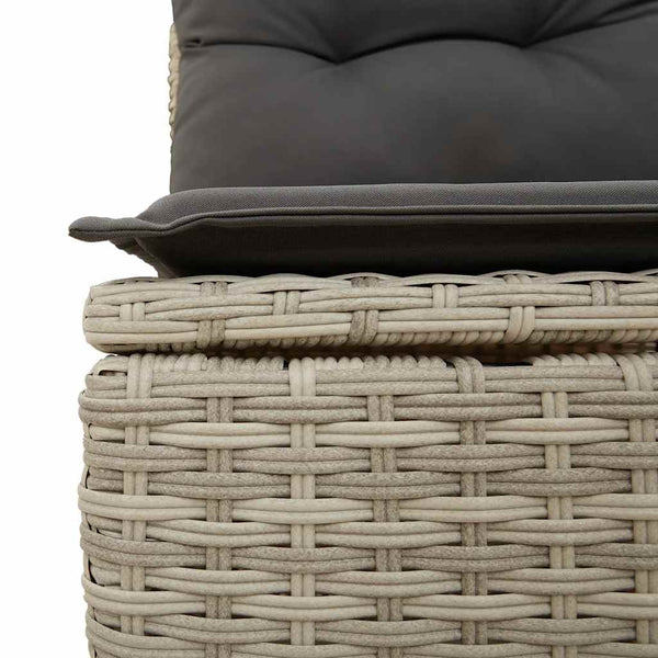vidaXL 8-piece Garden Sofa Set with Cushions Light Grey Poly Rattan