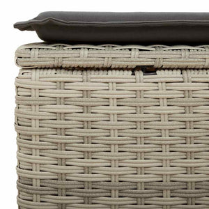vidaXL 8-piece Garden Sofa Set with Cushions Light Grey Poly Rattan