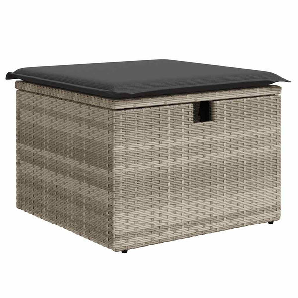 vidaXL 8-piece Garden Sofa Set with Cushions Light Grey Poly Rattan