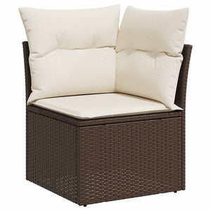 vidaXL 5-Piece Garden Sofa Set with Cushions Brown Poly Rattan