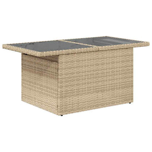 vidaXL 9-piece Garden Sofa Set with Cushions Beige Poly Rattan