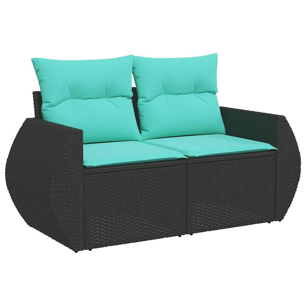 vidaXL 9-piece Garden Sofa Set with Cushions Brown Poly Rattan Acacia